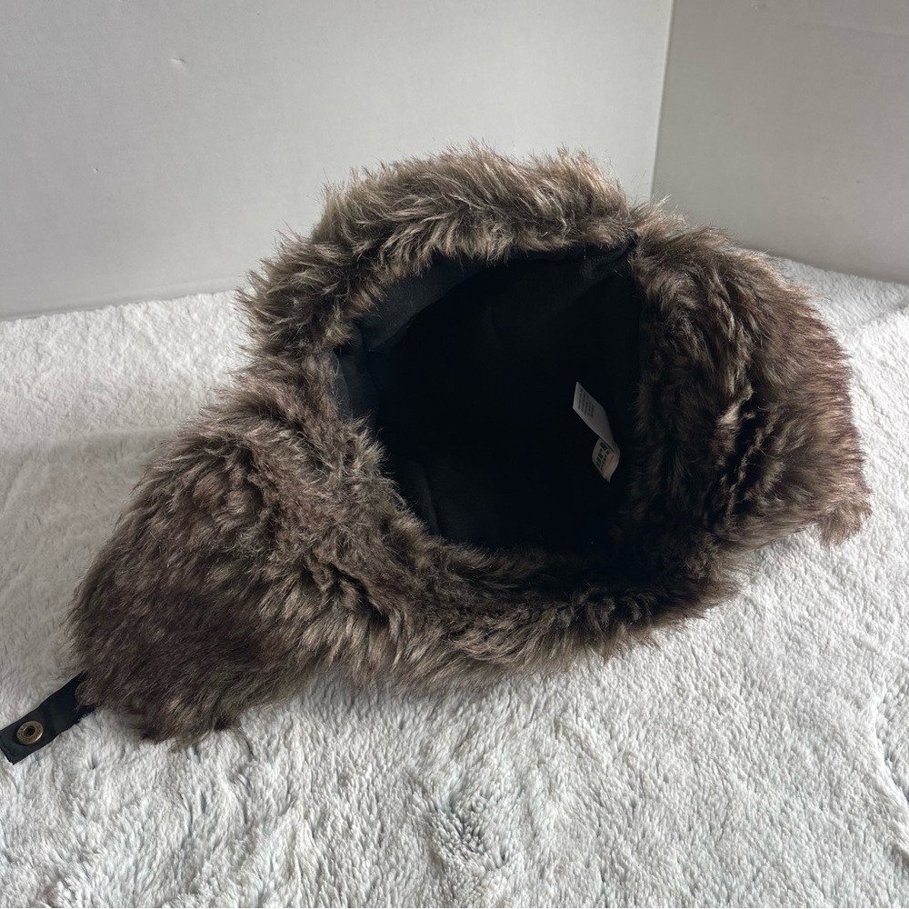 Men's Black and Brown Fur Trapper Hat - Picture 6 of 9